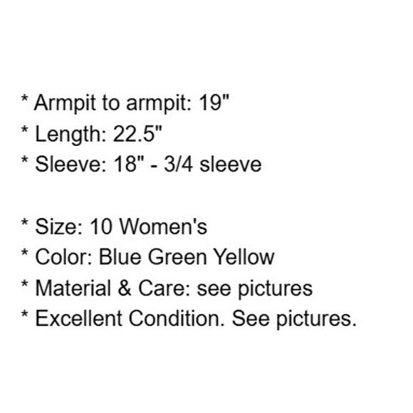 Coldwater Creek Jacket Womens 10 Blue Green Sheer Mesh Zip Lightweight Whimsy - Picture 5 of 15